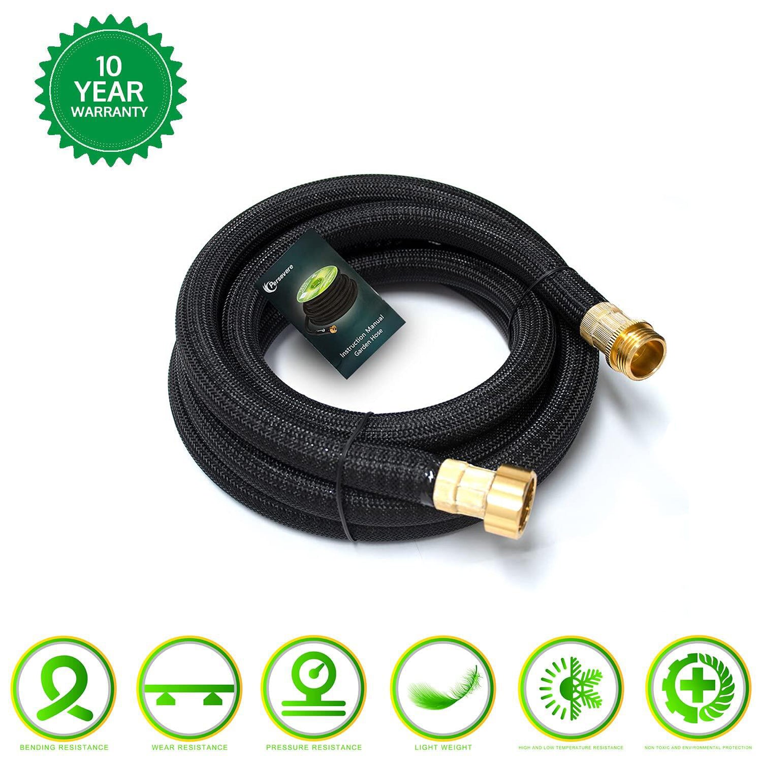 Perservere 3ft/10ft Water Hose Extension Adapter, Garden Hose Connector Hose, Anti-Kink Design with Integrated Spiral Tube,for Hose Reel/RV/Dehumidifier, Durable/Drinking Water Safe