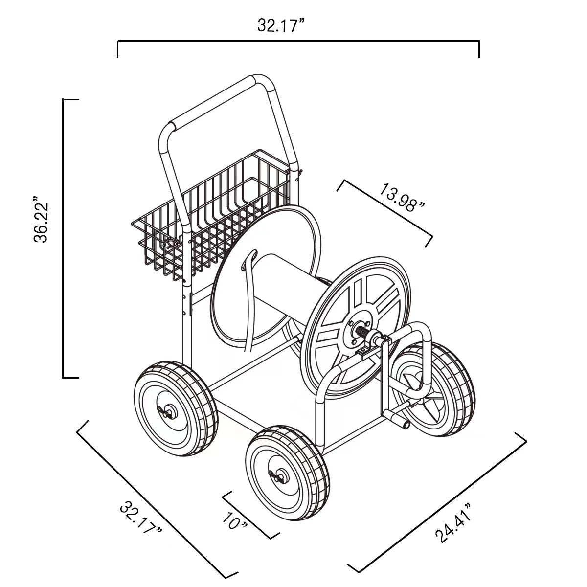 Liberty Garden 4-Wheel Hose Cart